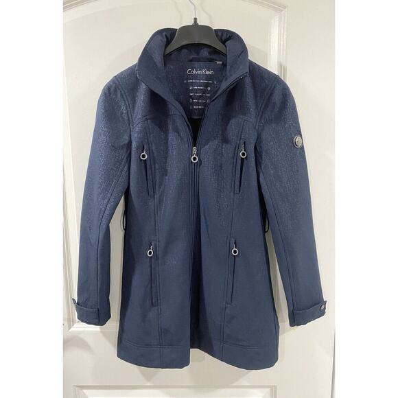 Calvin Klein Women’s Soft Shell Water Resistant Removable Hood Jacket Size Xs - Picture 1 of 10